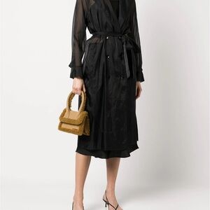 Apparis semi-Sheer Black trench